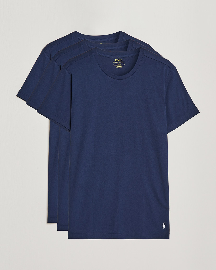 Men | T-Shirts | Polo Ralph Lauren | 3-Pack Crew Neck T-Shirt Navy