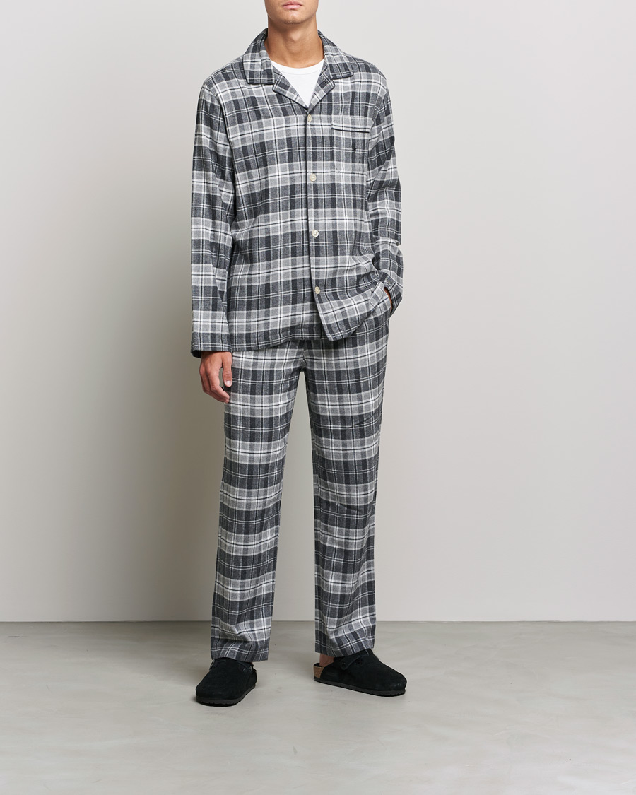 Men | Pyjamas & Robes | Polo Ralph Lauren | Checked Flannel Pyjama Set Grey Heather