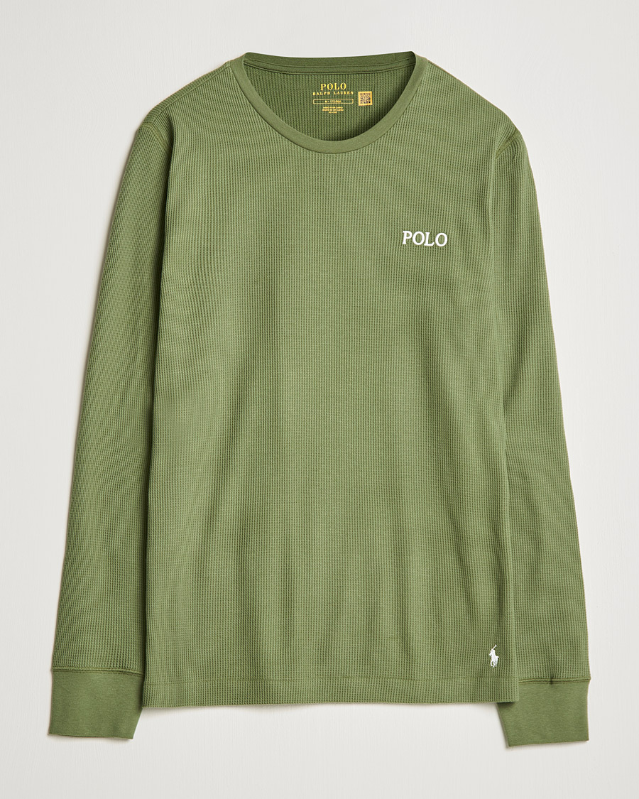 Men | T-Shirts | Polo Ralph Lauren | Waffle Long Sleeve Crew Neck Army Olive