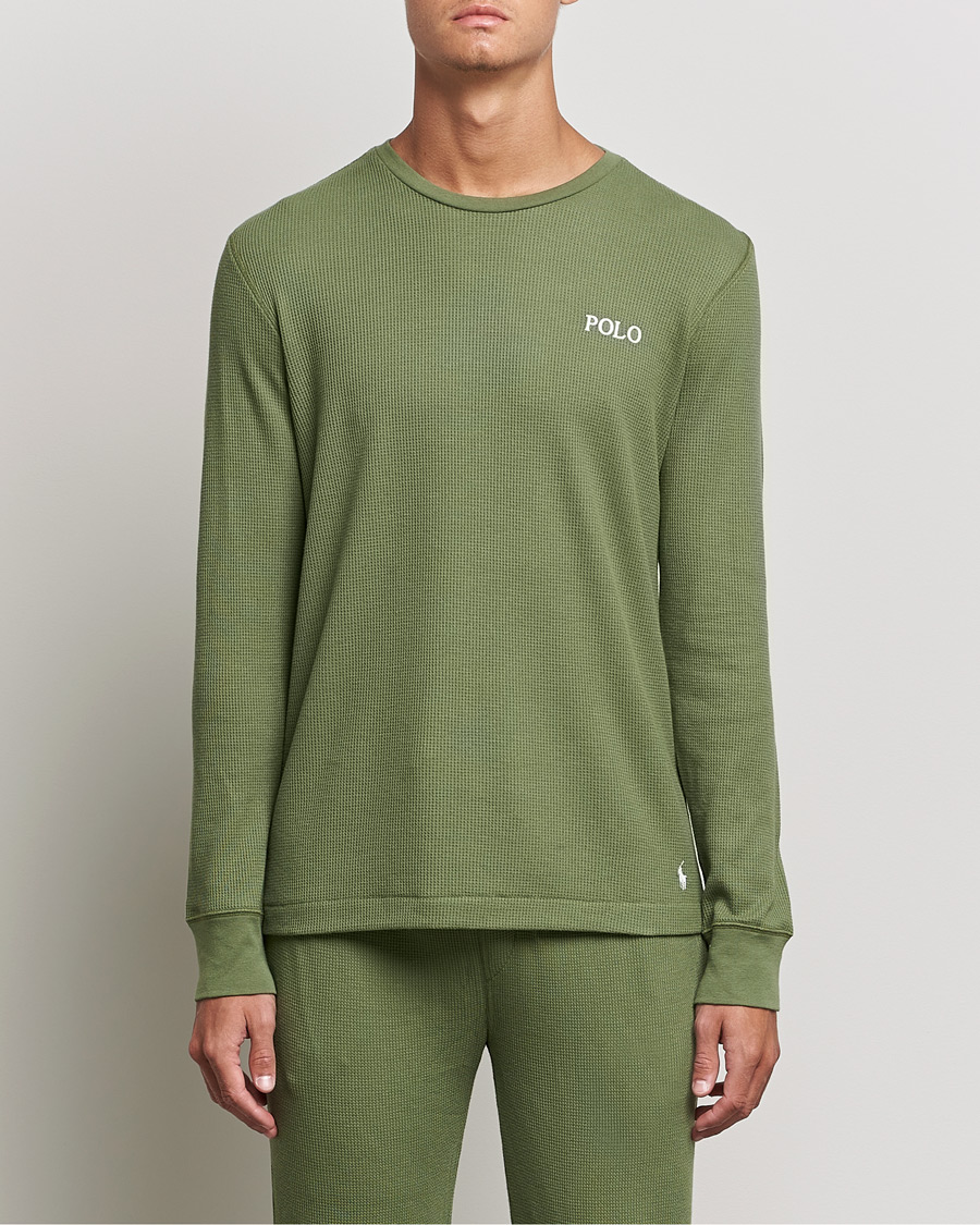 Men | T-Shirts | Polo Ralph Lauren | Waffle Long Sleeve Crew Neck Army Olive