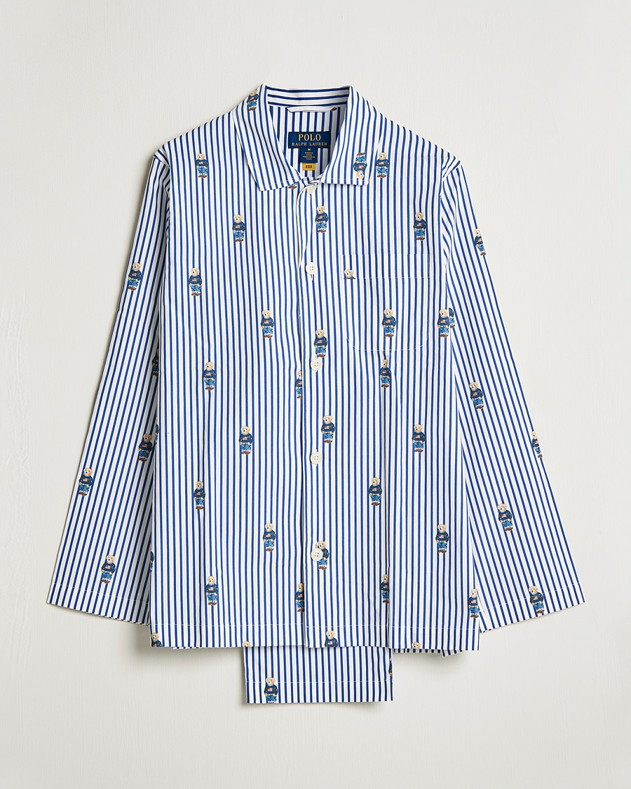Men | Pyjama Sets | Polo Ralph Lauren | Bear Striped Pyjama Set Blue/White