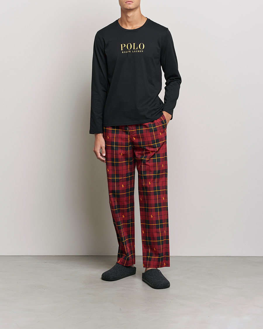 Men | Pyjamas & Robes | Polo Ralph Lauren | Cotton Checked Pyjama Set Black/Red