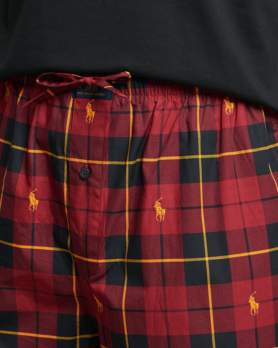 Men | Pyjamas & Robes | Polo Ralph Lauren | Cotton Checked Pyjama Set Black/Red