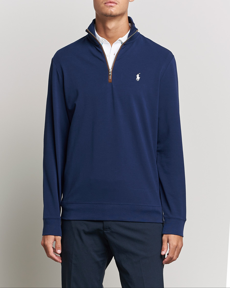 Men | Sweaters & Knitwear | Polo Ralph Lauren Golf | Terry Jersey Half Zip Sweater  French Navy