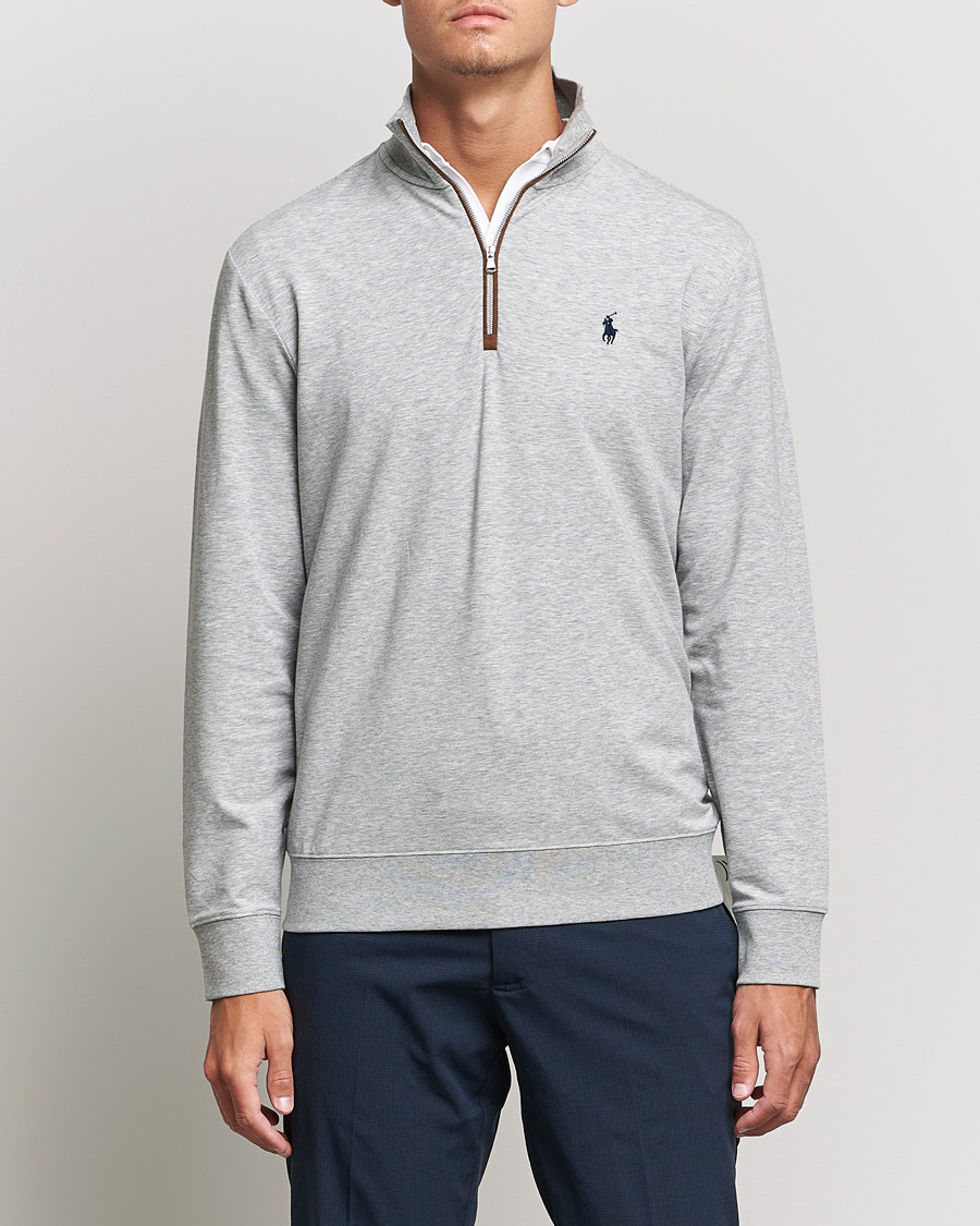 Men | Sweaters & Knitwear | Polo Ralph Lauren Golf | Terry Jersey Half Zip Sweater  Andover Heather