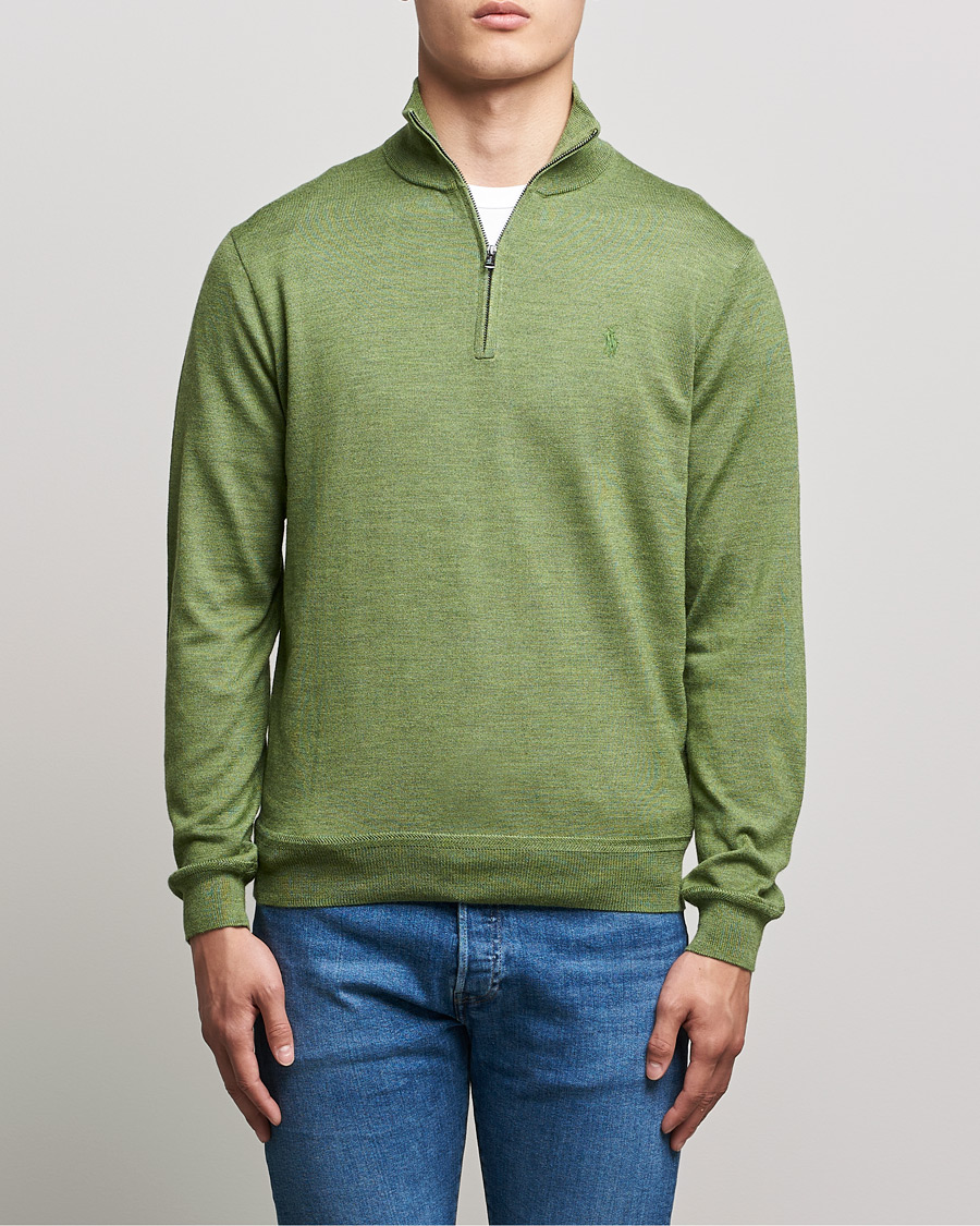 Men | Sweaters & Knitwear | Polo Ralph Lauren Golf | Performance Merino Half Zip Sweater Cargo Green
