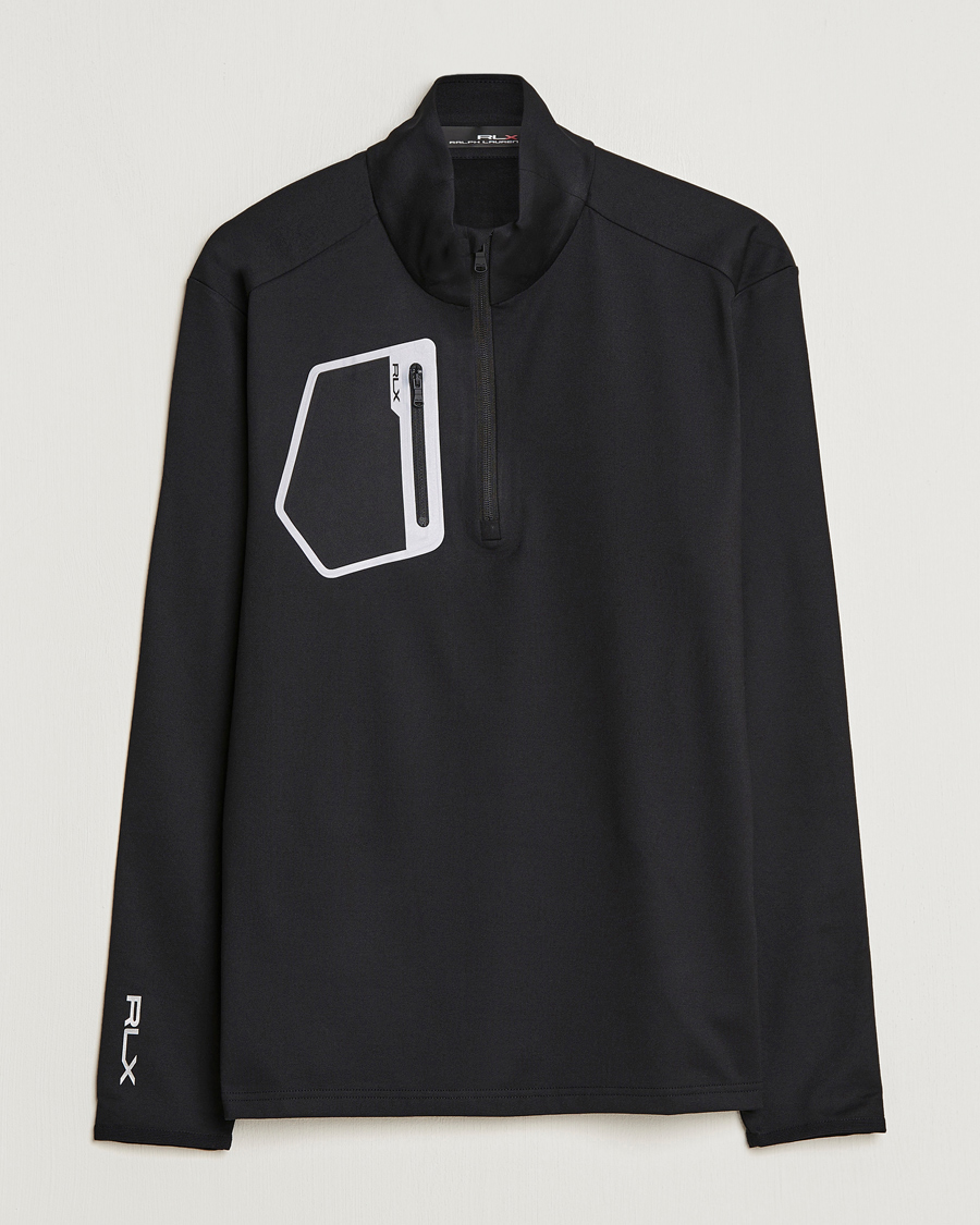 Men | Sweaters & Knitwear | RLX Ralph Lauren | Luxury Performance Jersey Half-Zip Black