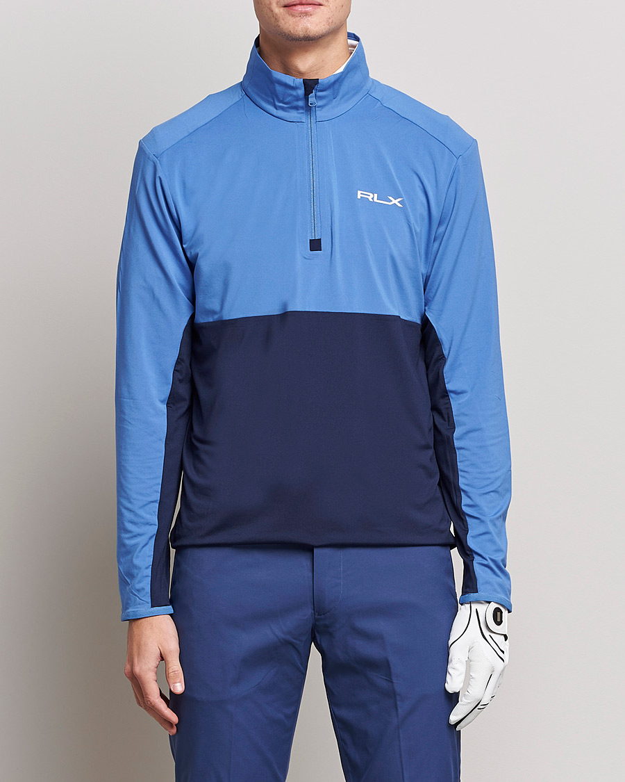 Men | Sweaters & Knitwear | RLX Ralph Lauren | Performance Airflow Half-Zip French Blue/Navy