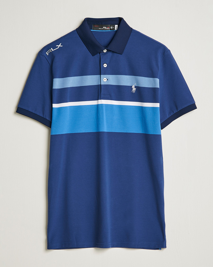 Men | Polo Shirts | RLX Ralph Lauren | Performance Striped Polo Navy Multi