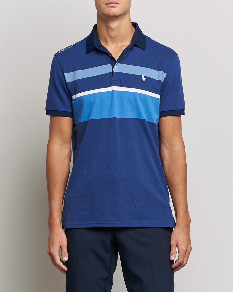 Men | Polo Shirts | RLX Ralph Lauren | Performance Striped Polo Navy Multi