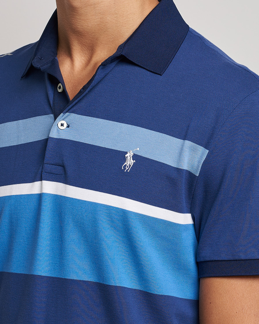 Men | Polo Shirts | RLX Ralph Lauren | Performance Striped Polo Navy Multi