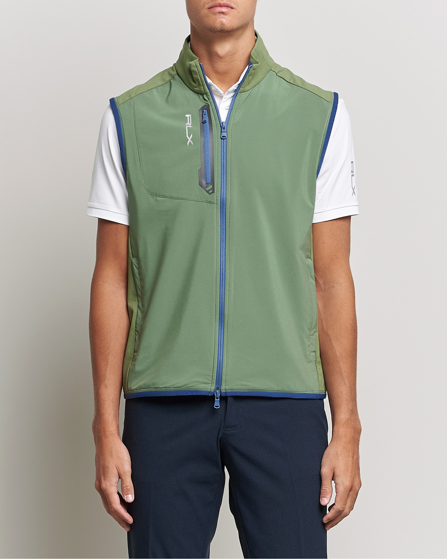 Men | Coats & Jackets | RLX Ralph Lauren | Techy Terry Vest Cargo Green/Light Navy