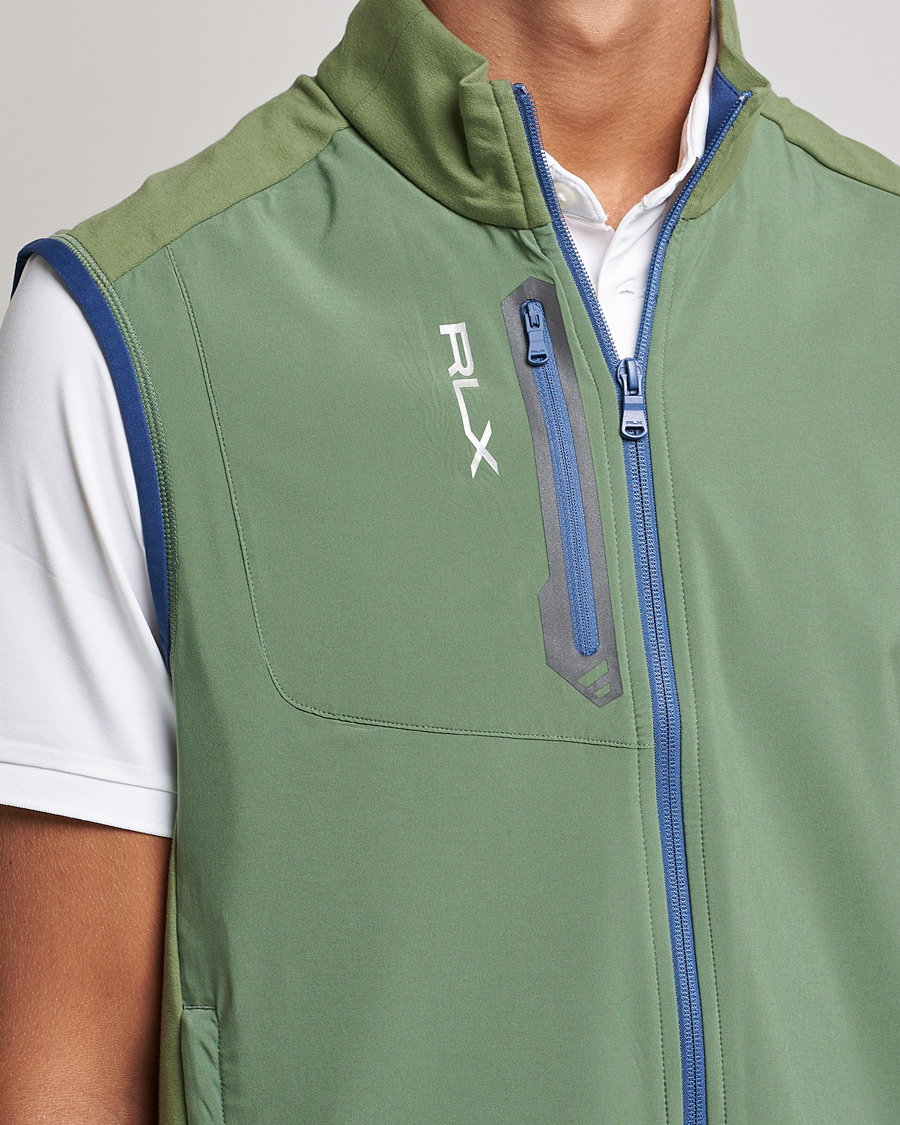Men | Coats & Jackets | RLX Ralph Lauren | Techy Terry Vest Cargo Green/Light Navy