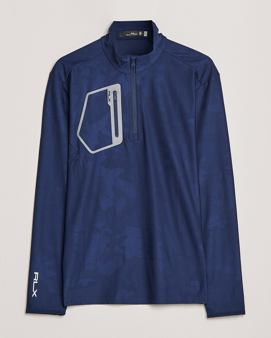 Men | Sweaters & Knitwear | RLX Ralph Lauren | Luxury Performance Jersey Half-Zip French Navy Camo