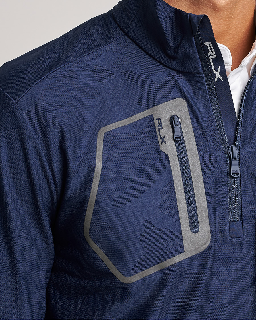Men | Sweaters & Knitwear | RLX Ralph Lauren | Luxury Performance Jersey Half-Zip French Navy Camo