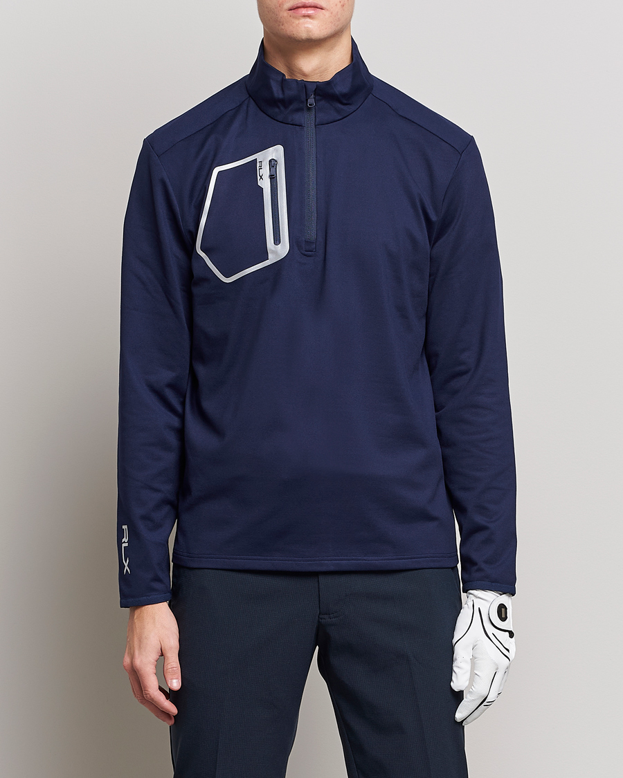 Men | Sweaters & Knitwear | RLX Ralph Lauren | Luxury Performance Jersey Half-Zip Navy