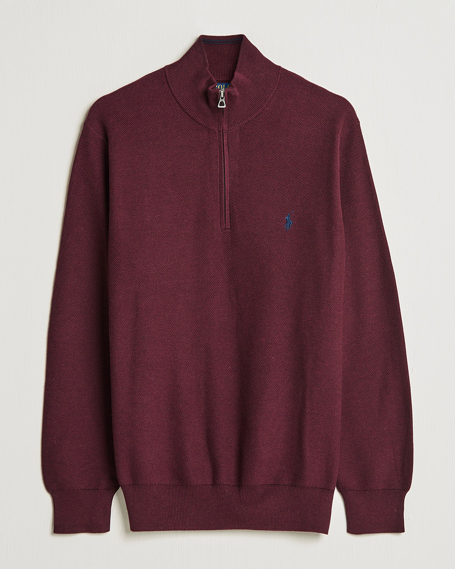Men | Sweaters & Knitwear | Polo Ralph Lauren | Textured Half-Zip Aged Wine Heather