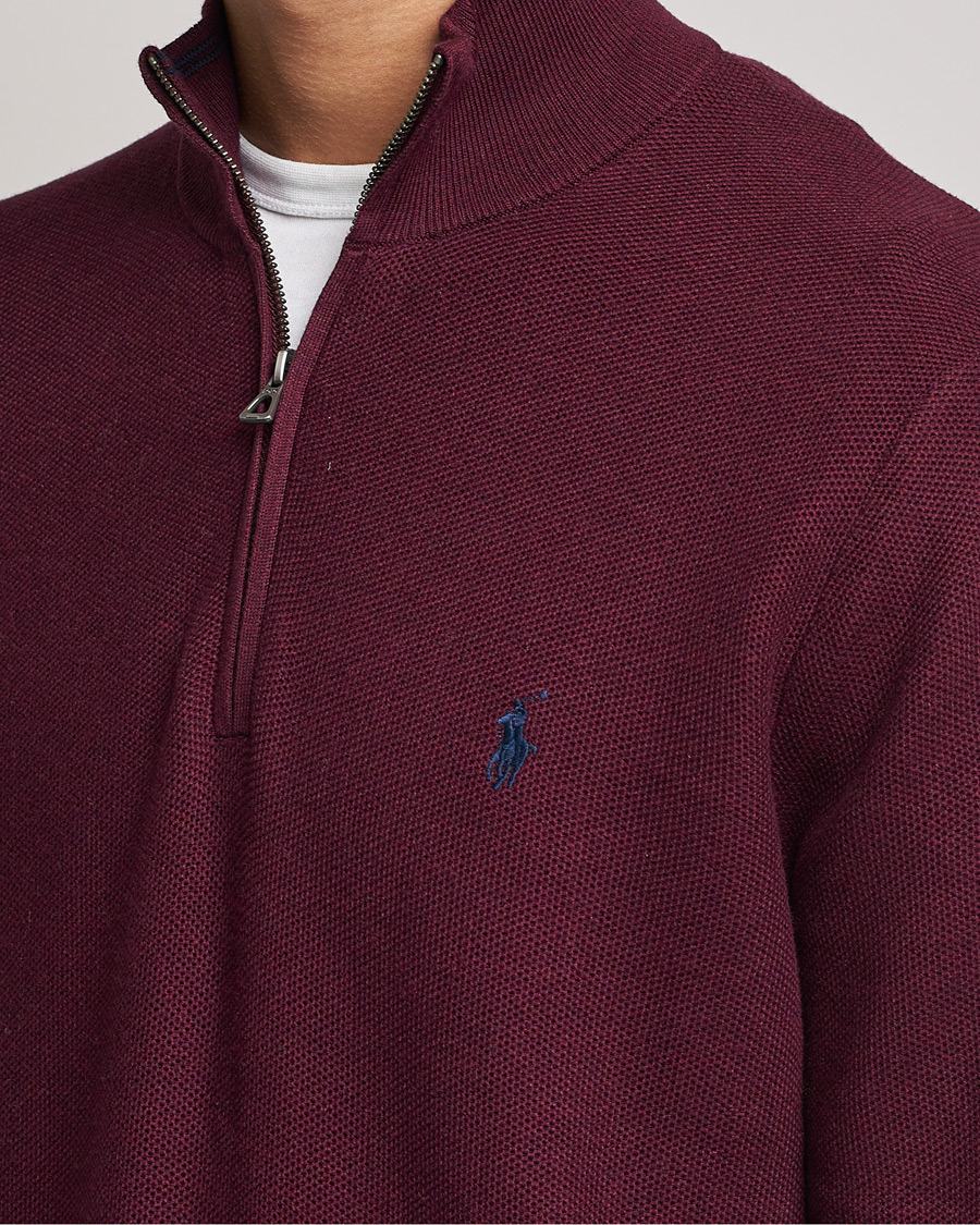 Men | Sweaters & Knitwear | Polo Ralph Lauren | Textured Half-Zip Aged Wine Heather