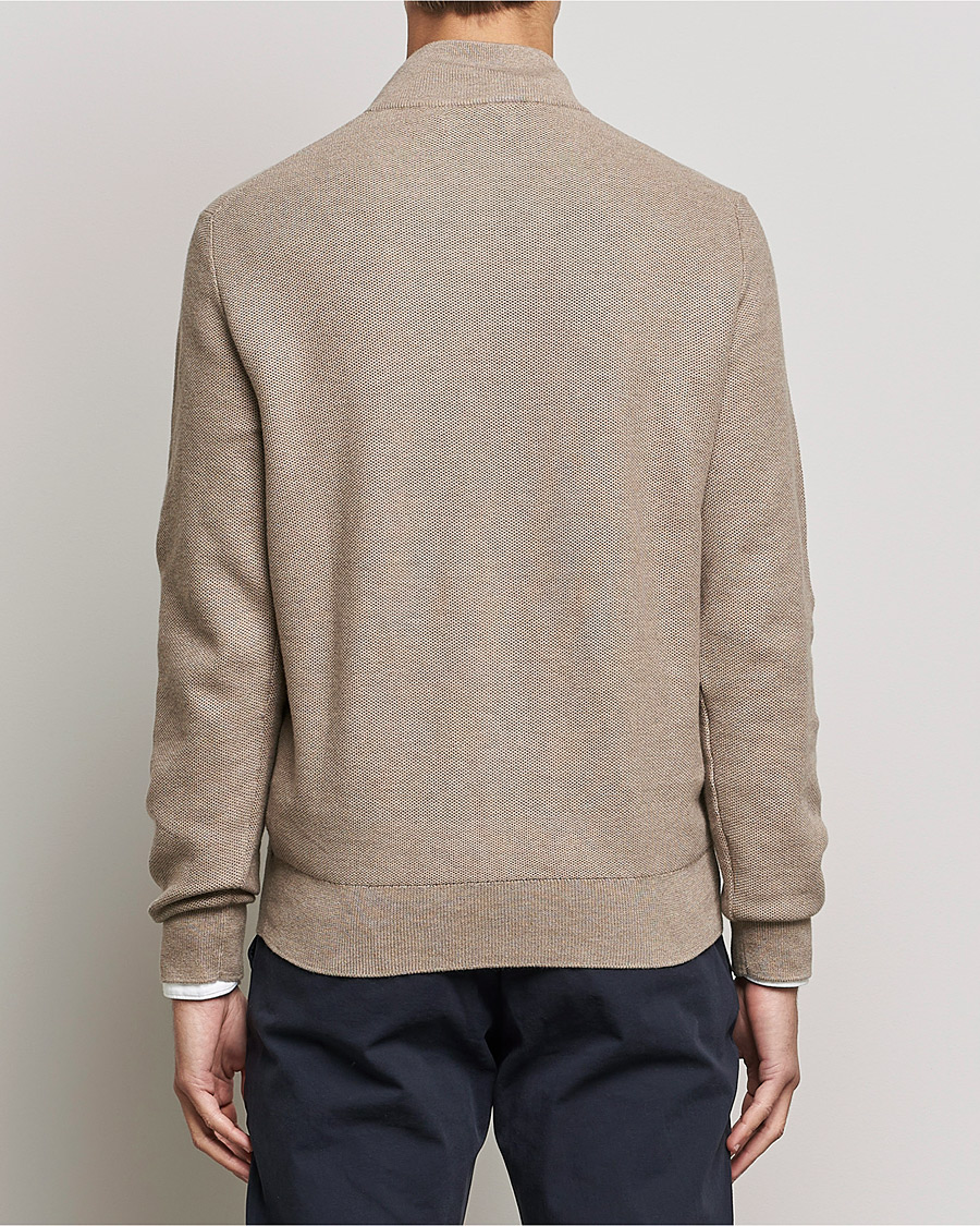Men | Sweaters & Knitwear | Polo Ralph Lauren | Textured Half-Zip Honey Brown Heather