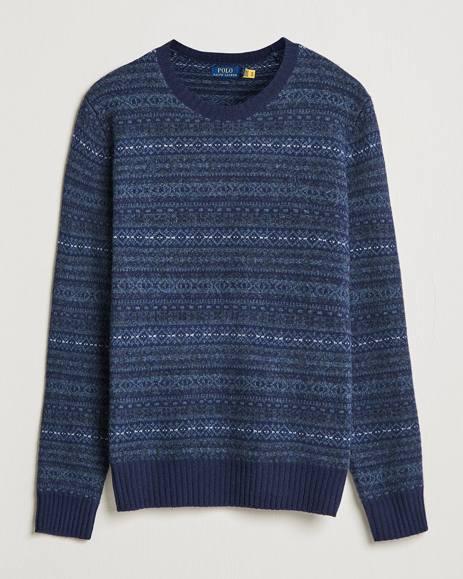 Men | Sweaters & Knitwear | Polo Ralph Lauren | Wool/Cashmere Fairisle Knitted Sweater Navy