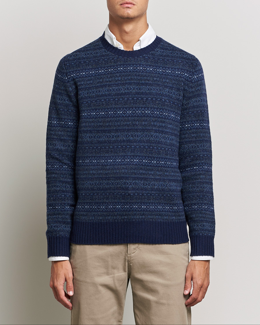 Men |  | Polo Ralph Lauren | Wool/Cashmere Fairisle Knitted Sweater Navy