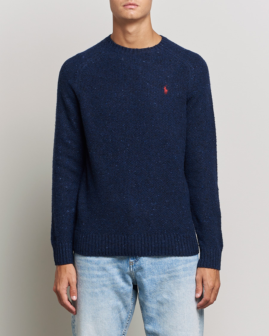 Men | Sweaters & Knitwear | Polo Ralph Lauren | Wool Donegal Knitted Sweater Navy