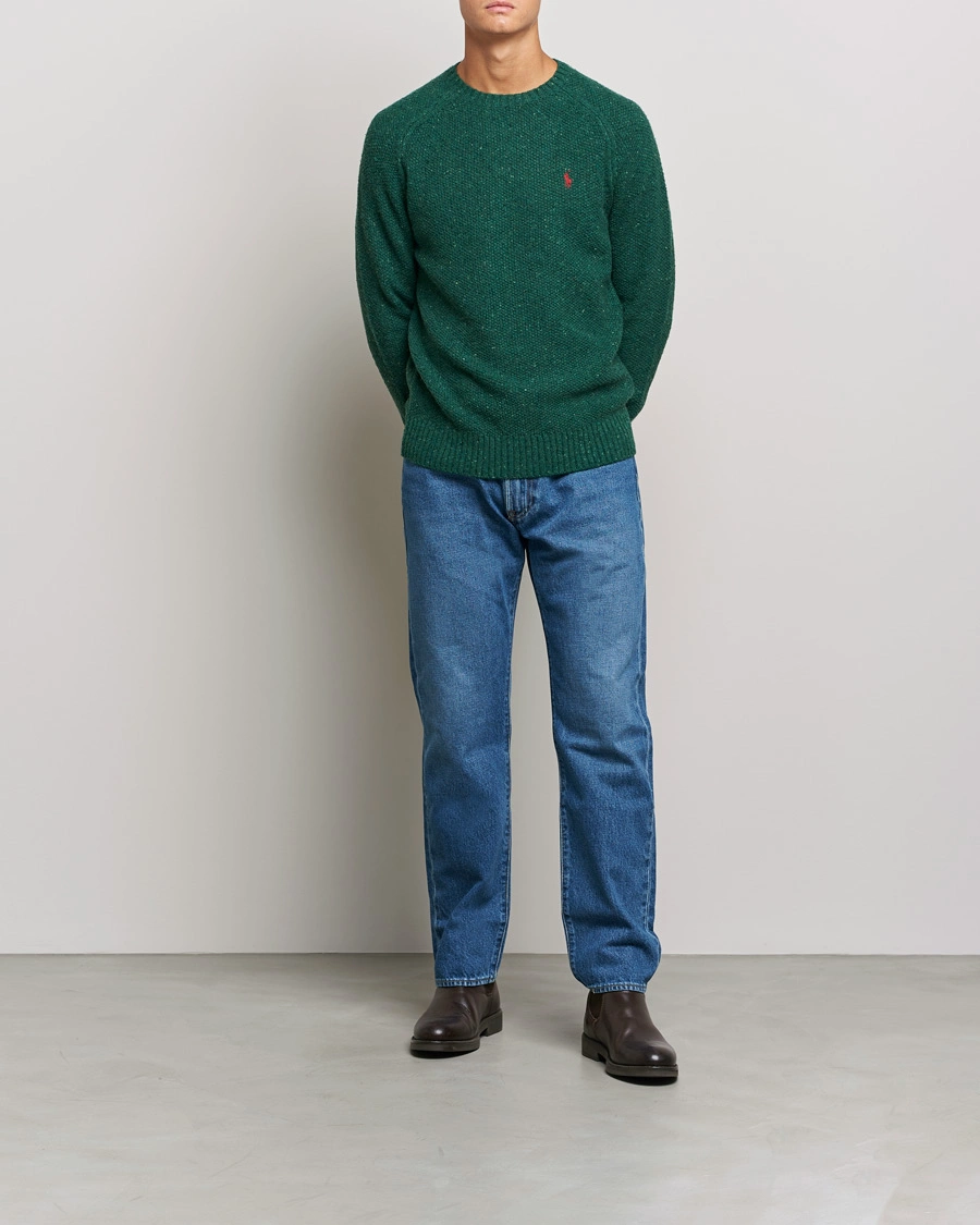 Men | Sweaters & Knitwear | Polo Ralph Lauren | Wool Donegal Knitted Sweater Forest Green