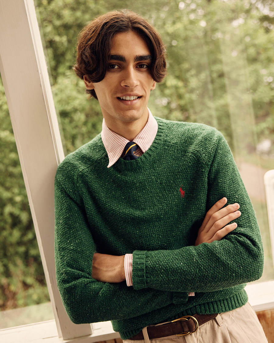 Men | Sweaters & Knitwear | Polo Ralph Lauren | Wool Donegal Knitted Sweater Forest Green