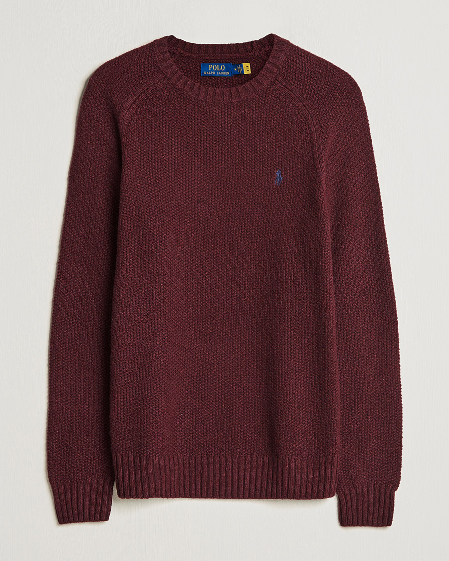 Men | Sweaters & Knitwear | Polo Ralph Lauren | Wool Donegal Knitted Sweater Burgundy