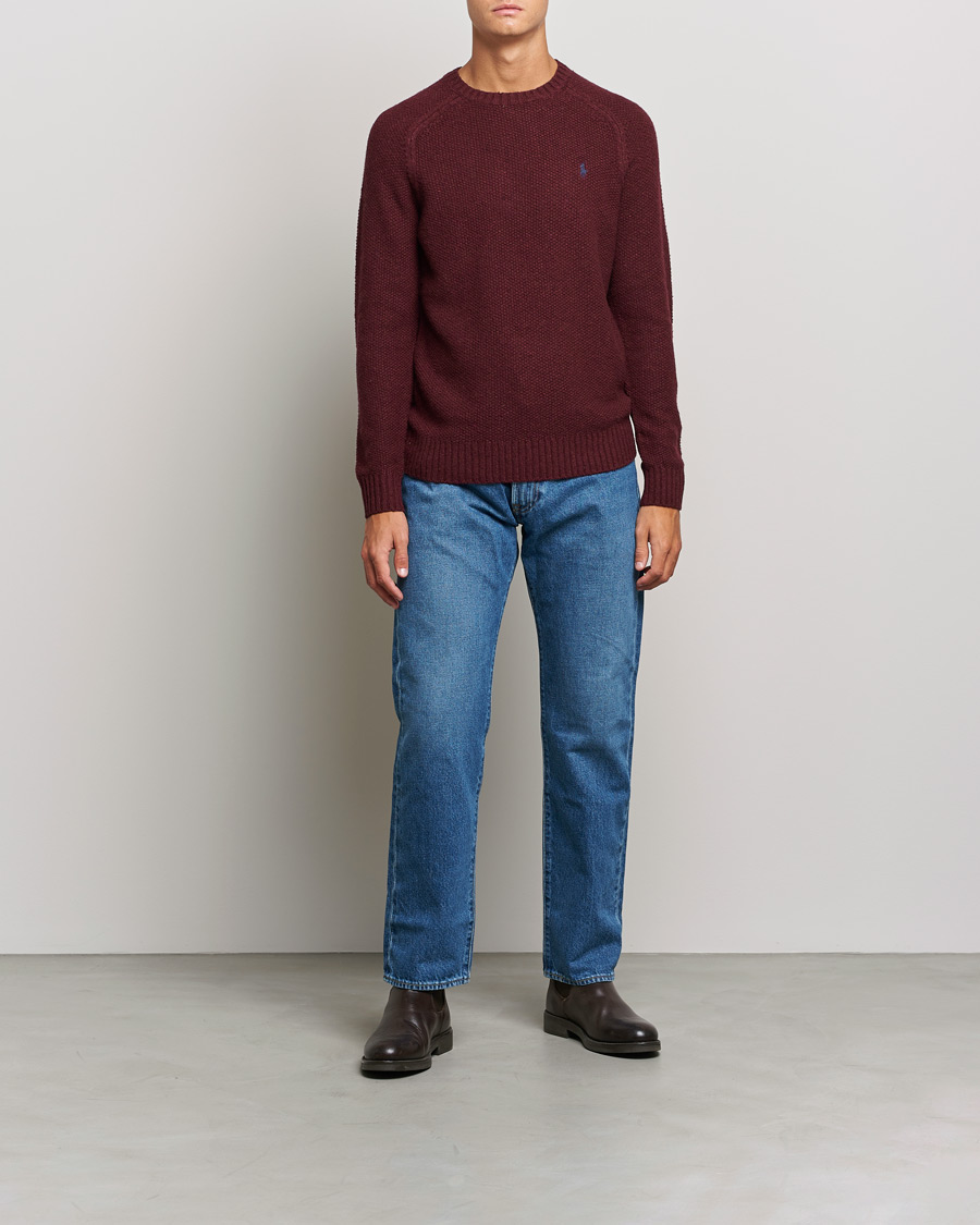 Men | Sweaters & Knitwear | Polo Ralph Lauren | Wool Donegal Knitted Sweater Burgundy