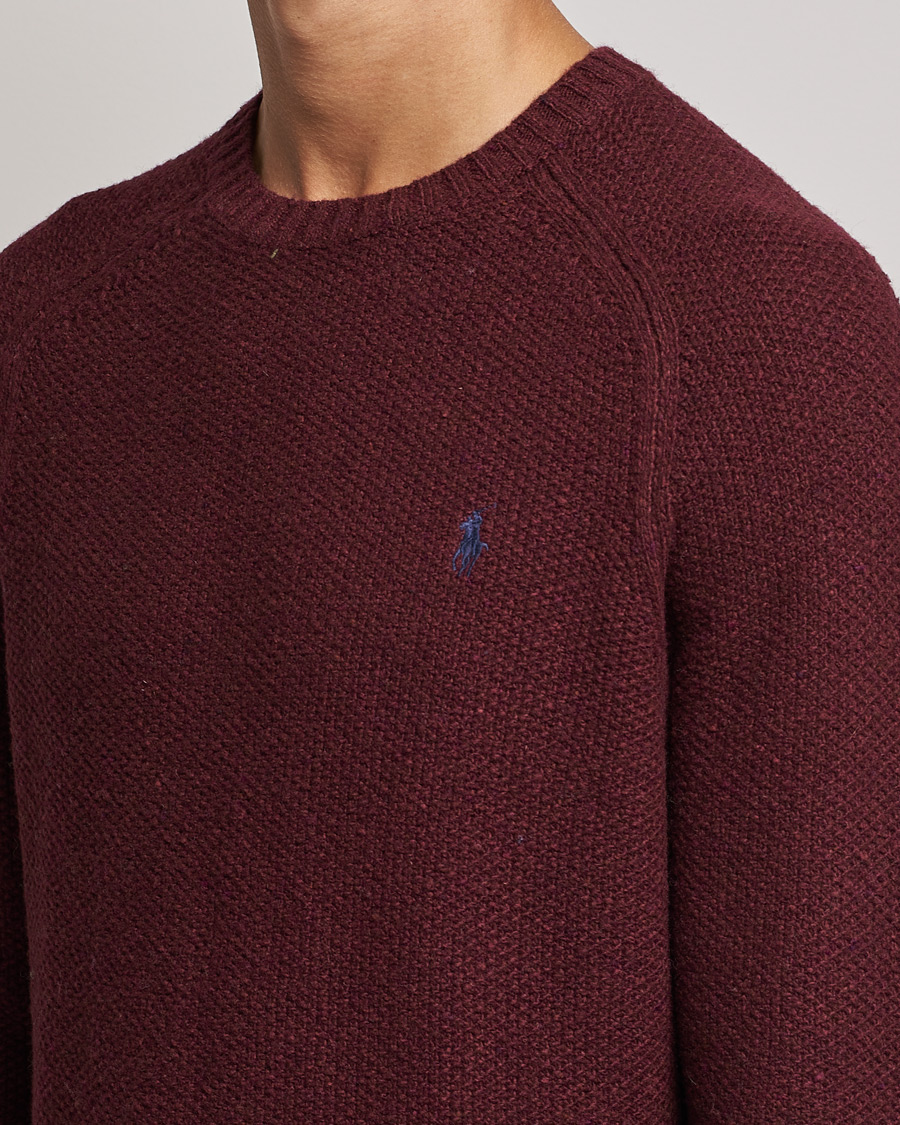 Men | Sweaters & Knitwear | Polo Ralph Lauren | Wool Donegal Knitted Sweater Burgundy