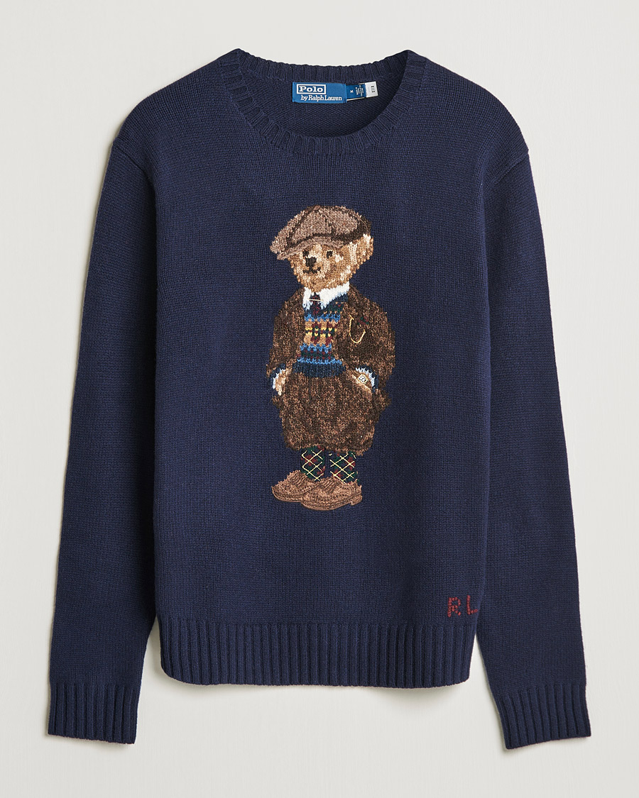 Men |  | Polo Ralph Lauren | Wool Heritage Bear Knitted Sweater Navy