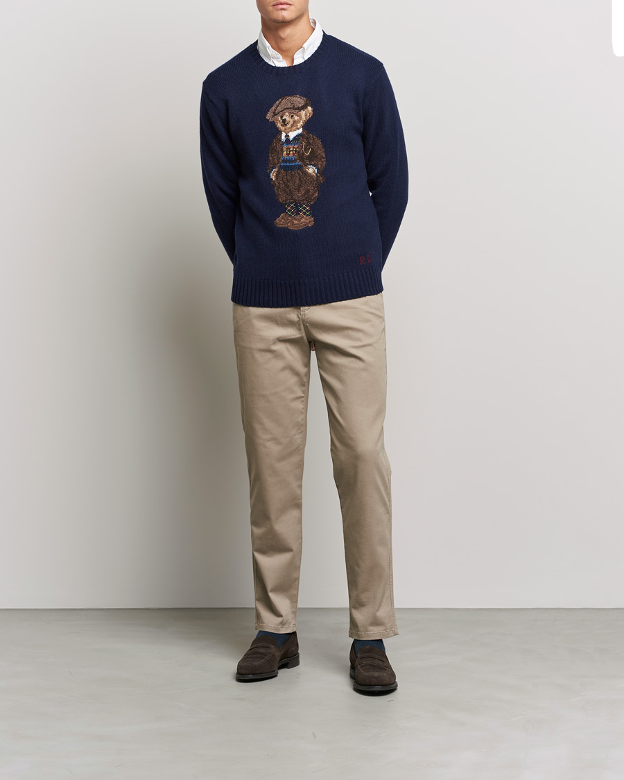 Men | Sweaters & Knitwear | Polo Ralph Lauren | Wool Heritage Bear Knitted Sweater Navy