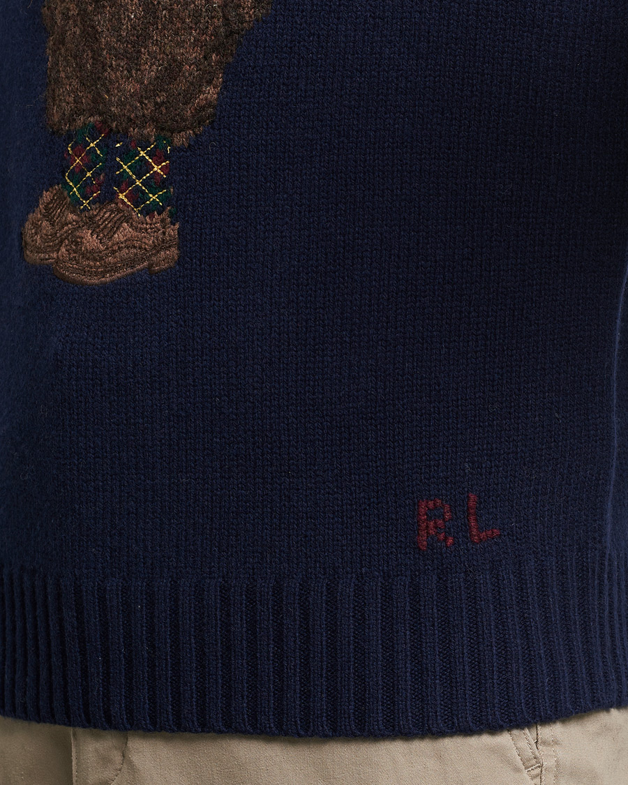 Men | Sweaters & Knitwear | Polo Ralph Lauren | Wool Heritage Bear Knitted Sweater Navy