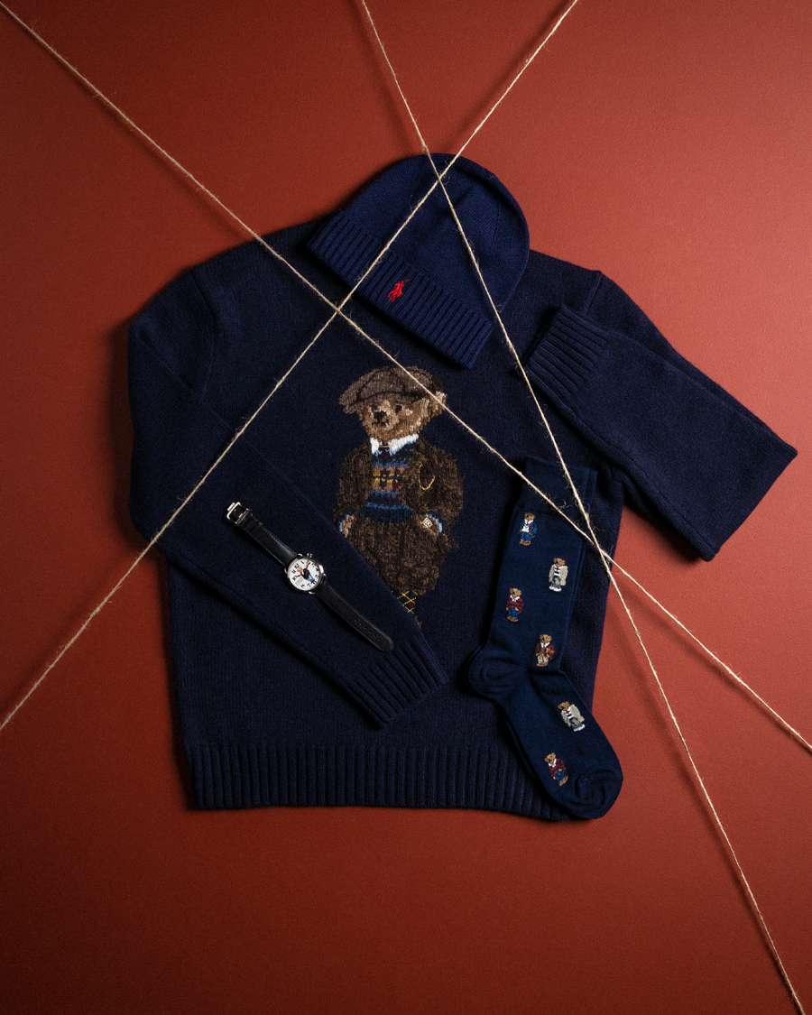 Men | Sweaters & Knitwear | Polo Ralph Lauren | Wool Heritage Bear Knitted Sweater Navy