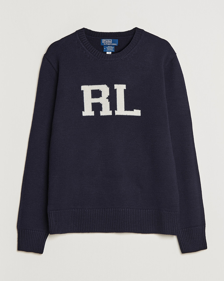 Polo Ralph Lauren Wool Logo Knitted Sweater Hunter Navy at 