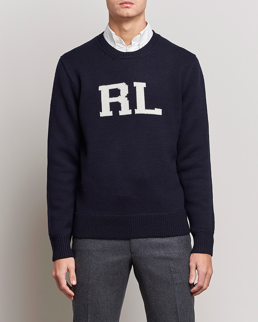 Men | Sweaters & Knitwear | Polo Ralph Lauren | Wool Logo Knitted Sweater Hunter Navy