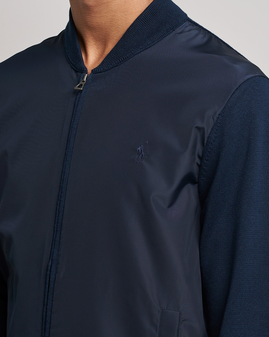 Men | Sweaters & Knitwear | Polo Ralph Lauren | Cotton Hybrid Full-Zip Sweater Piper Navy
