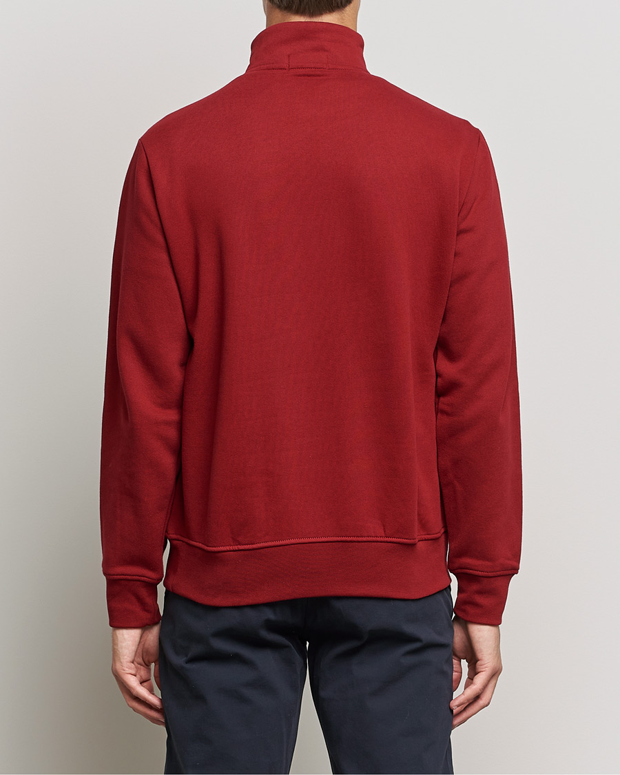 Men | Sweaters & Knitwear | Polo Ralph Lauren | Fleece Jersey Half Zip Holiday Red