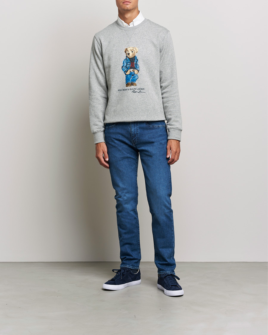 Men | Sweaters & Knitwear | Polo Ralph Lauren | Printed Denim Bear Sweatshirt Andover Heather