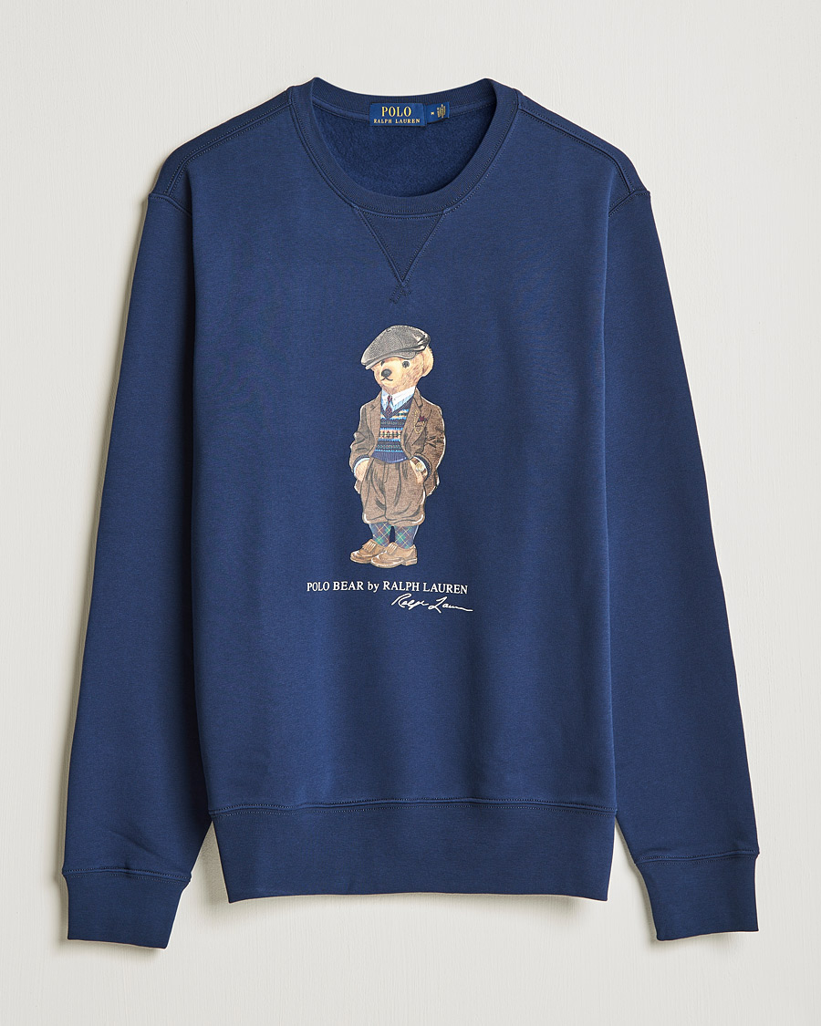 Men | Sweaters & Knitwear | Polo Ralph Lauren | Printed Denim Bear Sweatshirt Newport Navy