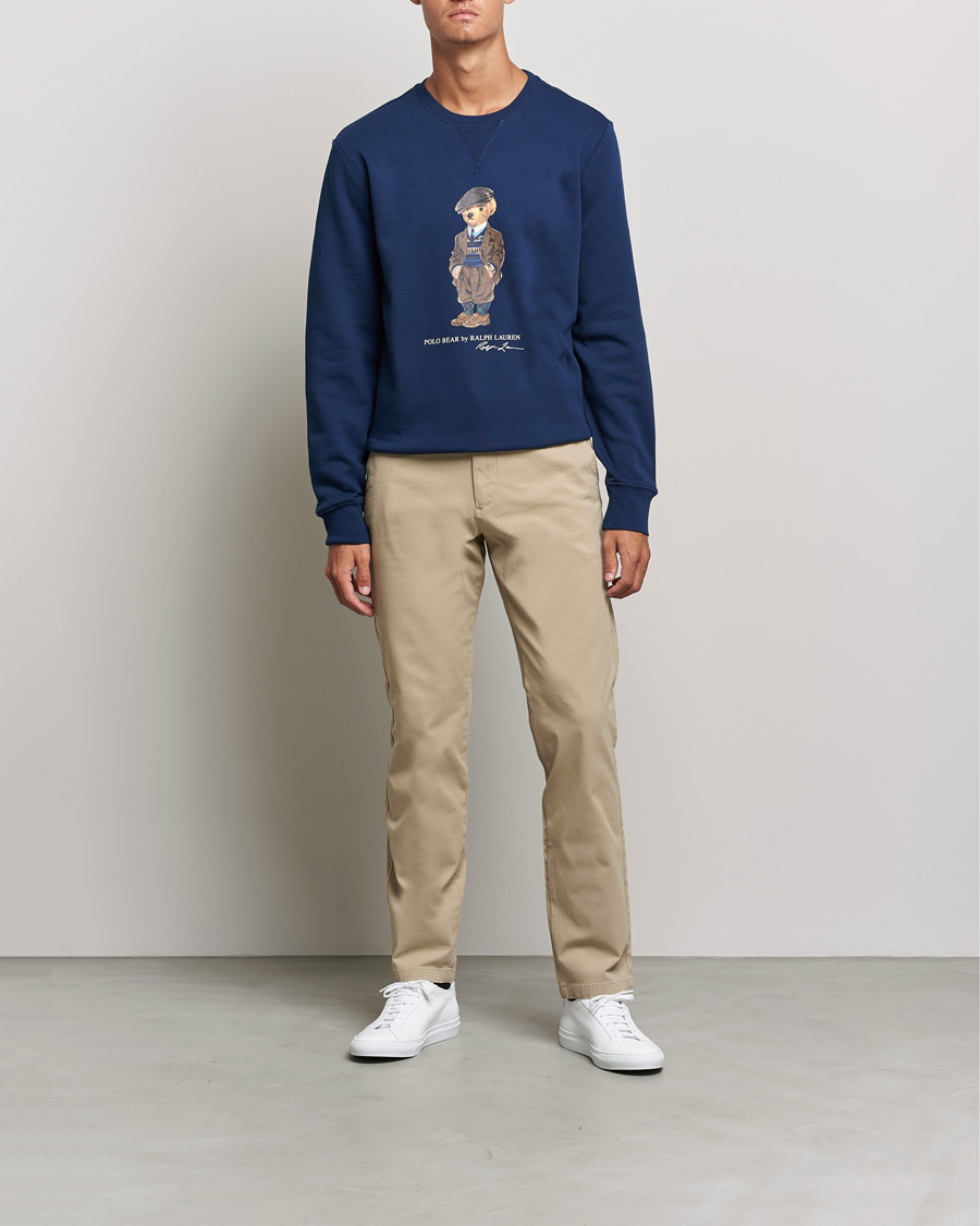 Men | Preppy Authentic | Polo Ralph Lauren | Printed Denim Bear Sweatshirt Newport Navy