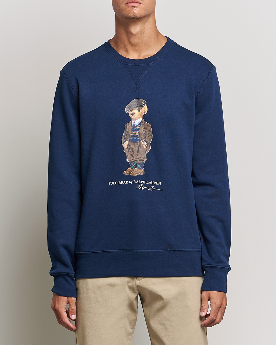 Men | Sweaters & Knitwear | Polo Ralph Lauren | Printed Denim Bear Sweatshirt Newport Navy