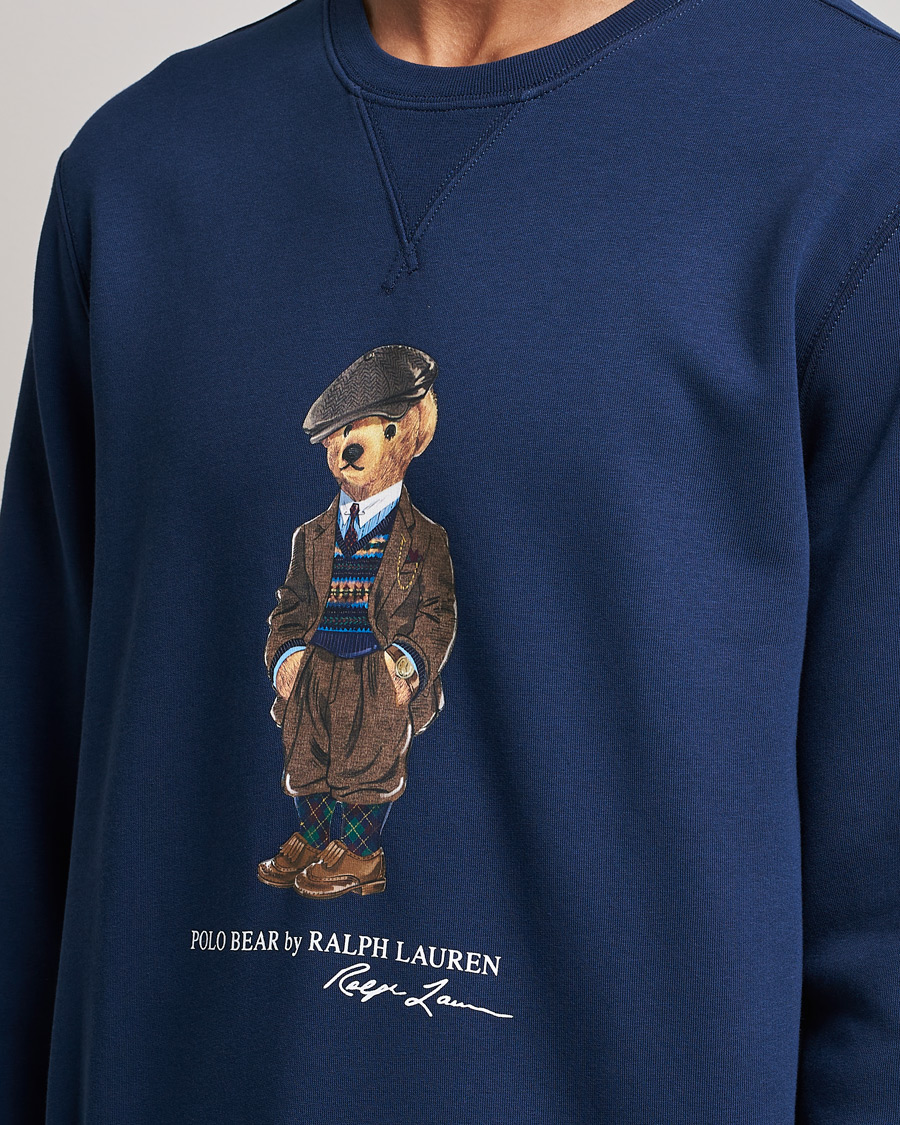 Men | Sweaters & Knitwear | Polo Ralph Lauren | Printed Denim Bear Sweatshirt Newport Navy