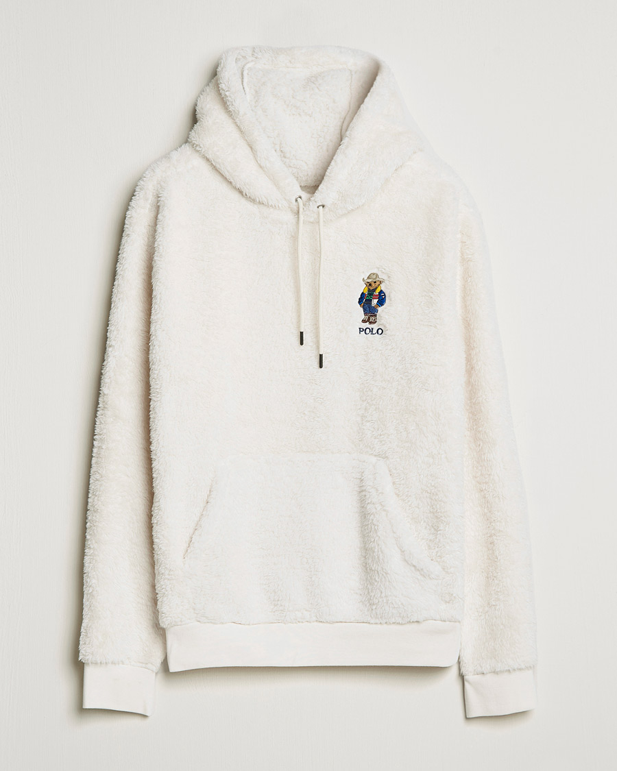 Men | Sweaters & Knitwear | Polo Ralph Lauren | Curly Sherpa Bear Hoodie Antique Cream
