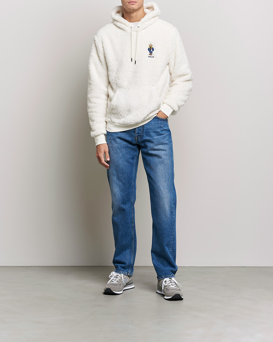 Men | Sweaters & Knitwear | Polo Ralph Lauren | Curly Sherpa Bear Hoodie Antique Cream