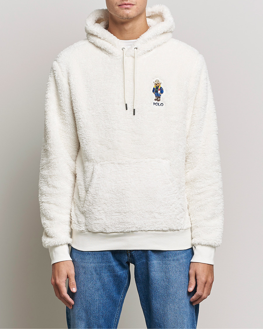 Men | Sweaters & Knitwear | Polo Ralph Lauren | Curly Sherpa Bear Hoodie Antique Cream