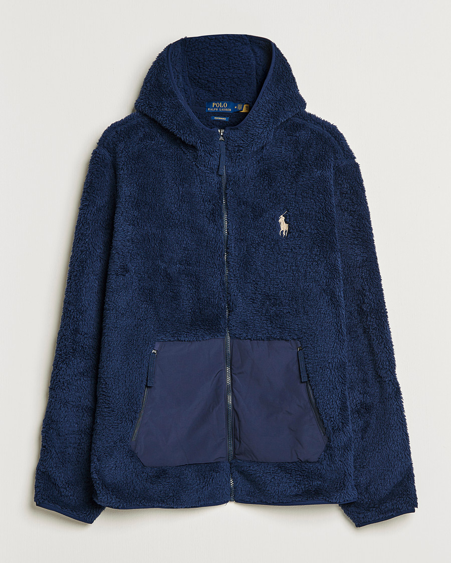 Men | Hooded Sweatshirts | Polo Ralph Lauren | Curly Sherpa Full Zip Hoodie Newport Navy