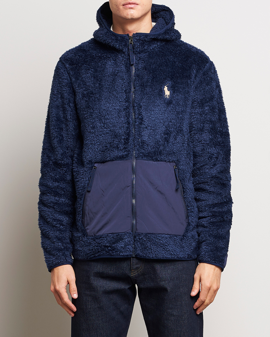 Men | Hooded Sweatshirts | Polo Ralph Lauren | Curly Sherpa Full Zip Hoodie Newport Navy