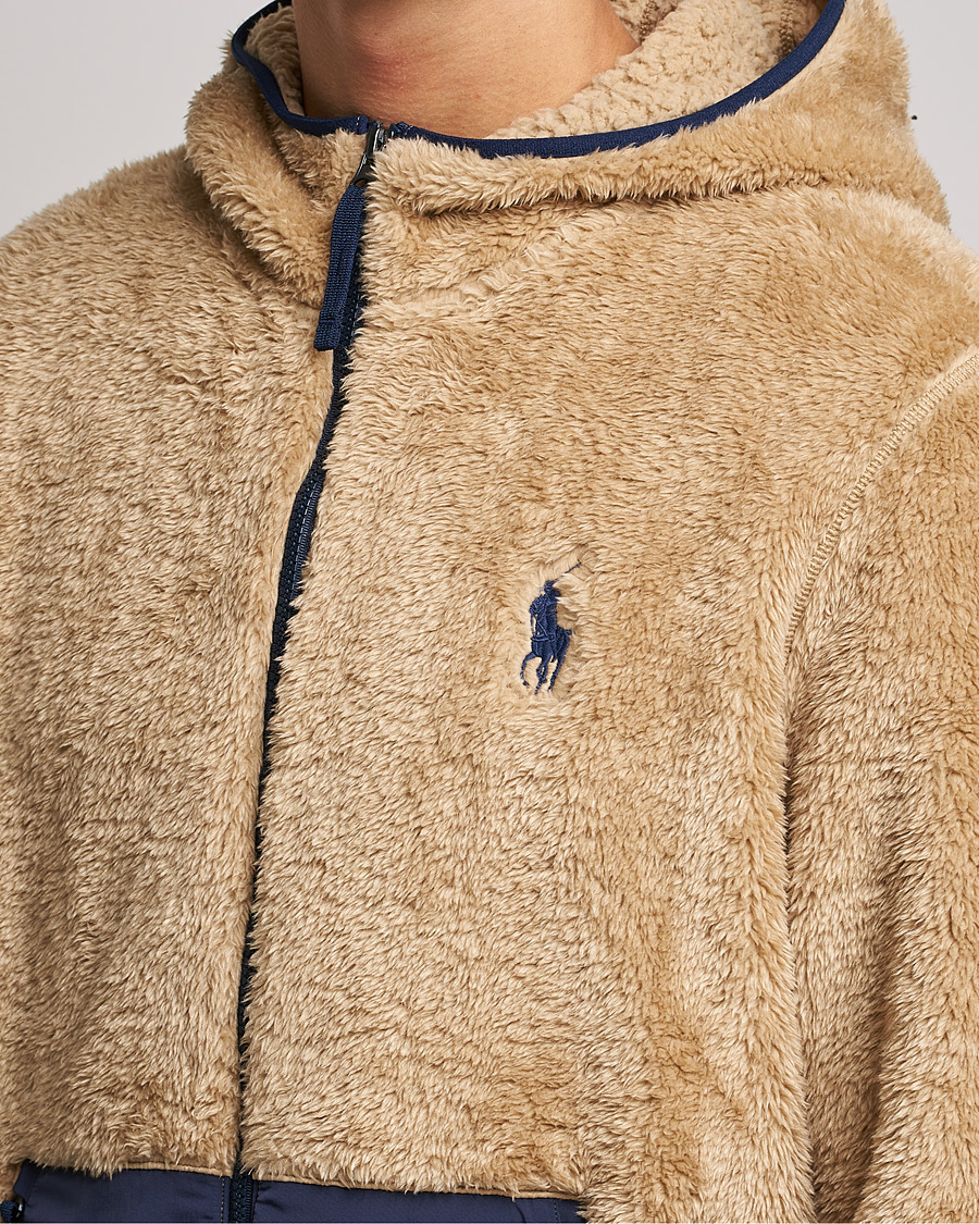 Men | Sweaters & Knitwear | Polo Ralph Lauren | Curly Sherpa Full Zip Hoodie Vintage Khaki